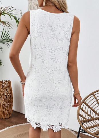 Білий кежуал сукня а-силует SHEIN однотонна