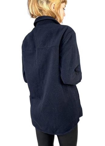 Темно-синяя кэжуал рубашка однотонная H&M