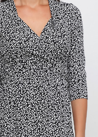 Чорно-білий кежуал сукня без підкладу No Brand з абстрактним візерунком