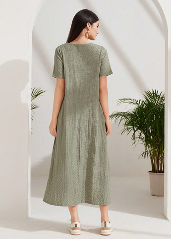 Сіро-зелена кежуал сукня а-силует SHEIN однотонна