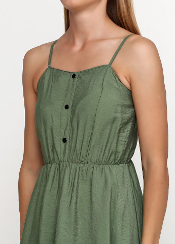Зелена кежуал плаття, сукня кльош Dorkini однотонна