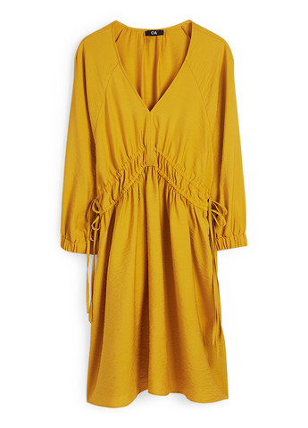 Гірчична кежуал сукня в стилі армпір C&A однотонна