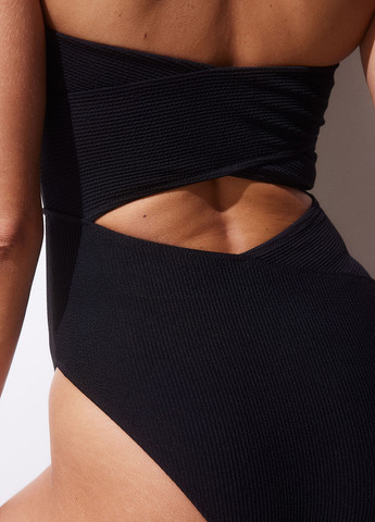 Чорний літній купальник суцільний, бандо H&M