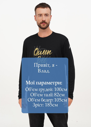 Черный демисезонный спортивный лонгслив Asics с надписями