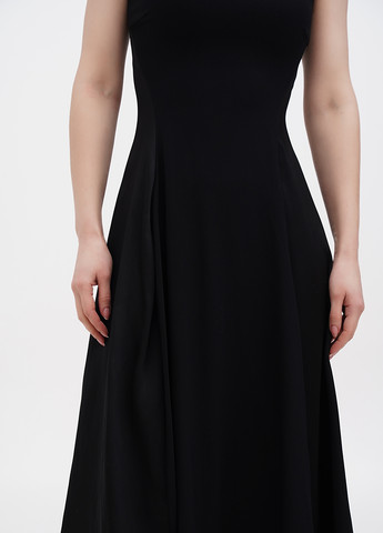 Чорна кежуал, вечірня сукня кльош Ralph Lauren однотонна