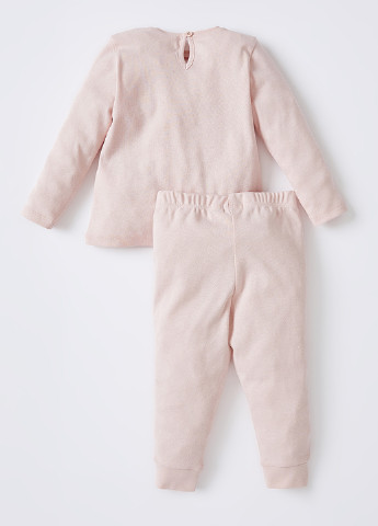 Светло-розовая всесезон пижама (лонслів, брюки) лонгслив + брюки DeFacto