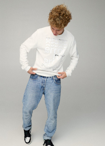 Білий свитшот мужской basic /no flis/ YAPPI малюнок (254557455)