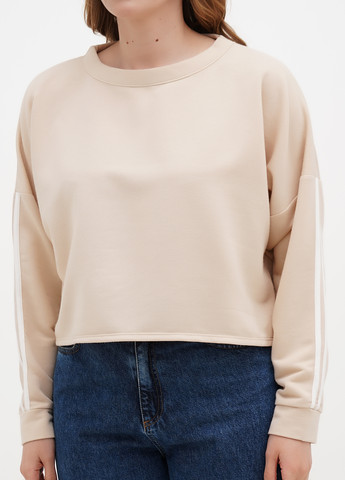 Бежевый свитшот Boohoo однотонный лампасы (293970688)