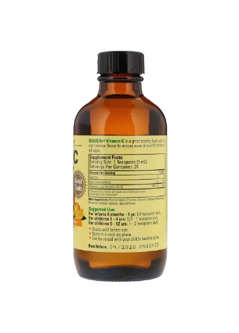 Рідкий Вітамін С для Дітей, Смак Апельсину, Liquid Vitamin C,, 118,5 мл ChildLife (255409495)