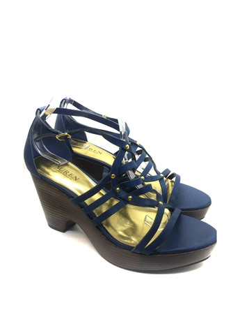 Синие босоножки Ralph Lauren с ремешком плетение