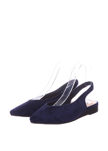 Темно-синие женские кэжуал туфли без каблука английские - фото