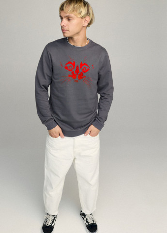 Темно-серый свитшот мужской basic /no flis/ YAPPI (252258473)