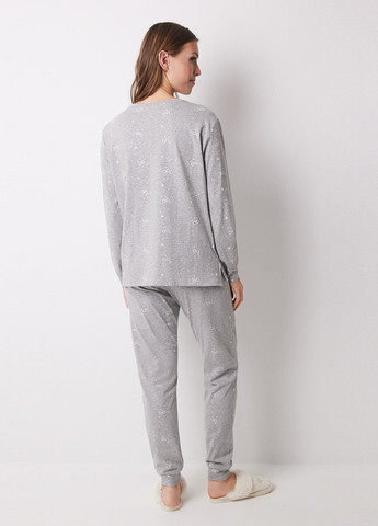 Светло-серая зимняя пижама (лонгслив, брюки) Women'secret