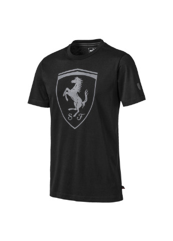Черная демисезонная футболка Puma Ferrari Big Shield Tee