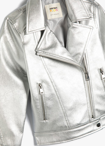 Серебряная летняя куртка косуха KOTON