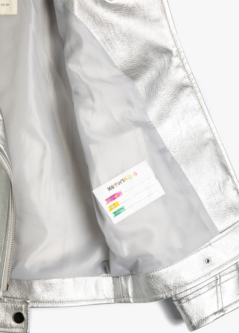 Серебряная летняя куртка косуха KOTON