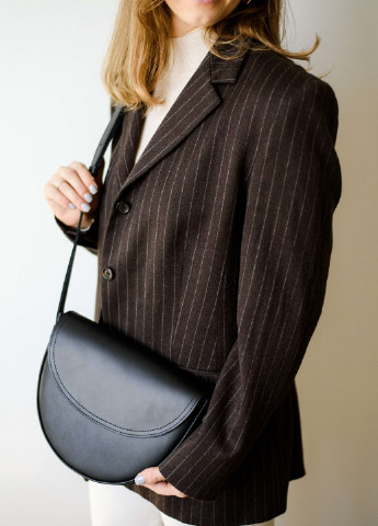 Елегантна жіноча сумка із натуральної шкіри із легким матовим ефектом чорного кольору Boorbon (253342366)