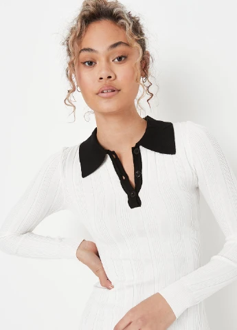 Білий кежуал сукня поло Missguided однотонна