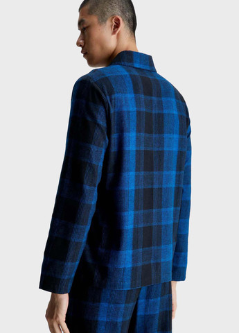 Синяя домашний рубашка в клетку Calvin Klein