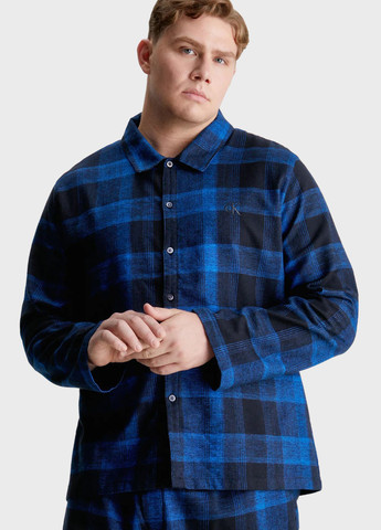 Синяя домашний рубашка в клетку Calvin Klein