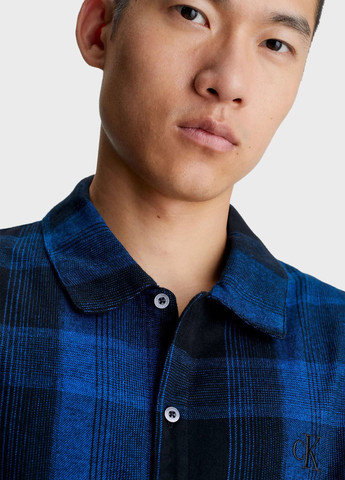 Синяя домашний рубашка в клетку Calvin Klein