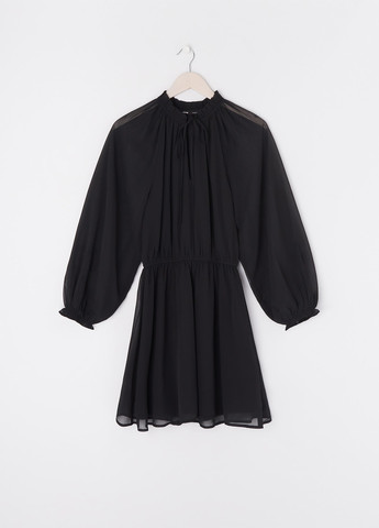 Черное кэжуал платье клеш Sinsay однотонное