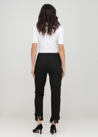 Черные демисезонные укороченные, прямые джинсы Rick Cardona