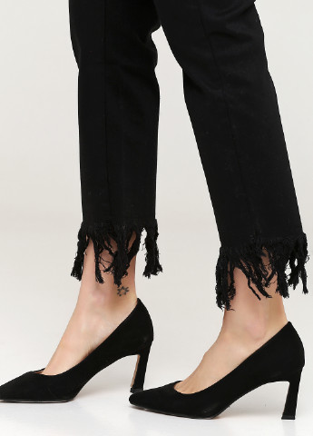 Черные демисезонные укороченные, прямые джинсы Rick Cardona
