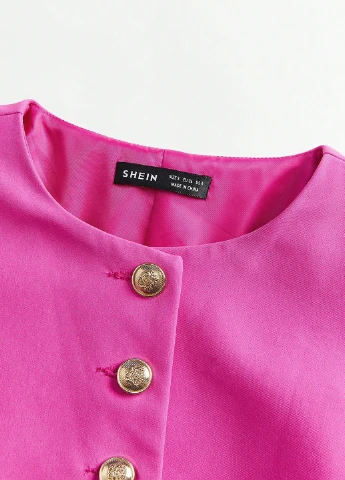 Розовый женский жакет SHEIN однотонный - демисезонный