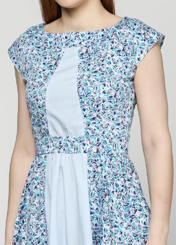 Голубое кэжуал платье VMMA с цветочным принтом