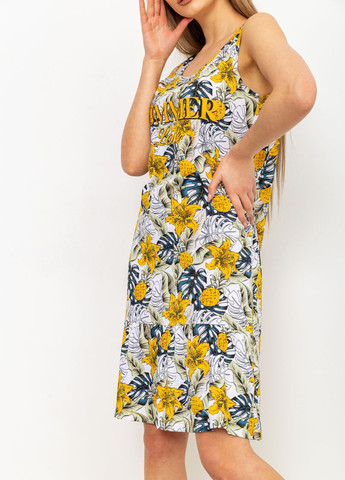 Желтое домашнее платье платье-майка Ager с цветочным принтом