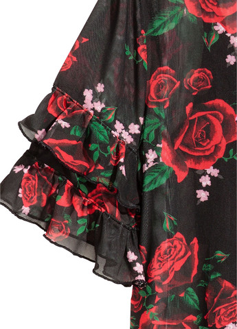 Черное кэжуал платье H&M розы