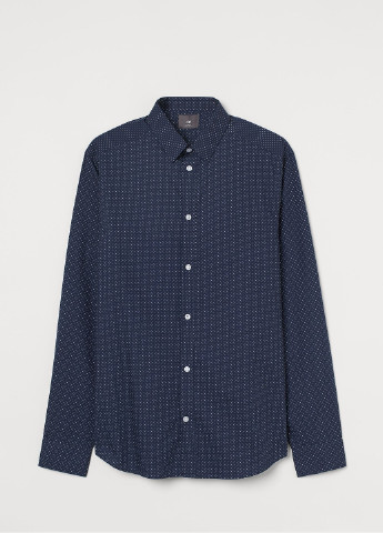 Темно-синяя рубашка в горошек H&M