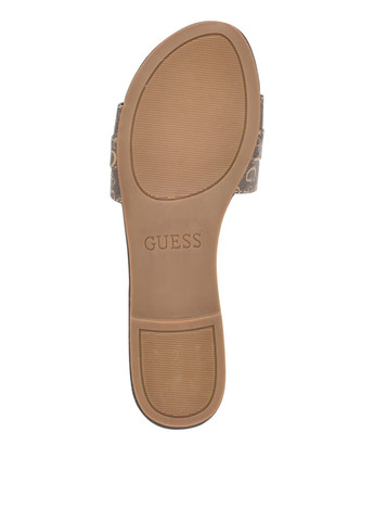 Коричневые шлепанцы Guess с логотипом