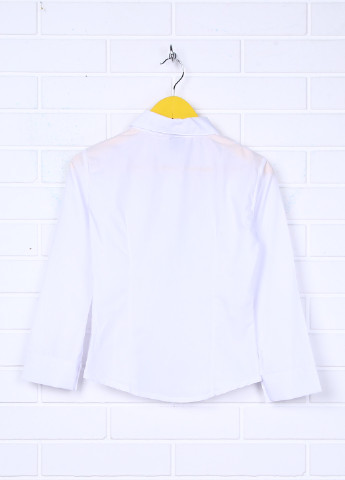 Белая однотонная блузка с длинным рукавом Va Smore демисезонная
