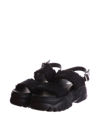Женские кэжуал сандалии Prima черного цвета на ремешке со стразами