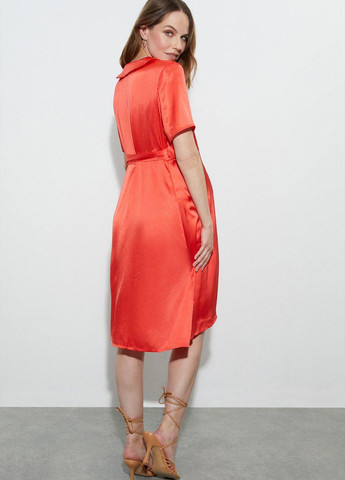 Помаранчева кежуал сукня для вагітних на запах Dorothy Perkins однотонна