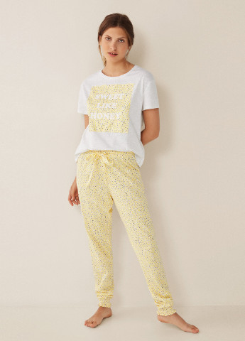Желтая всесезон пижама (футболка, брюки) футболка + бриджи Women'secret