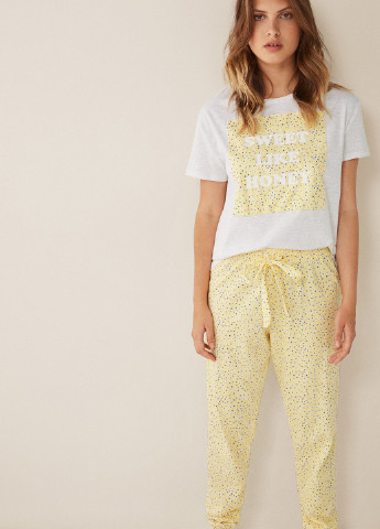 Желтая всесезон пижама (футболка, брюки) футболка + бриджи Women'secret