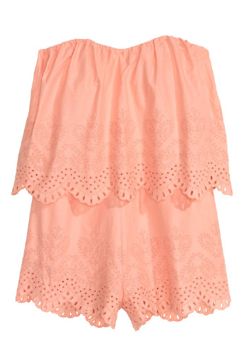 Комбінезон H&M комбінезон-шорти квітковий персиковий кежуал