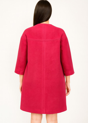 Малиновое демисезонное Пальто двубортное Sassofono