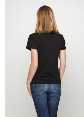 Черная летняя футболка с принтом H&M