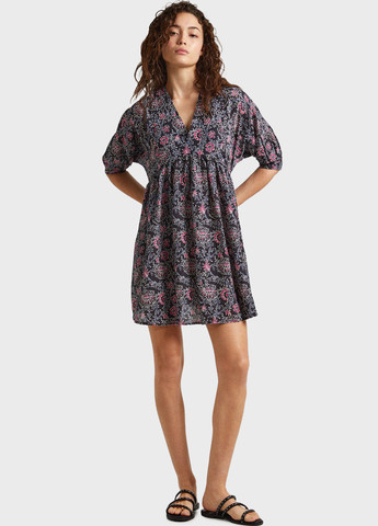 Комбінована кежуал сукня кльош Pepe Jeans з квітковим принтом