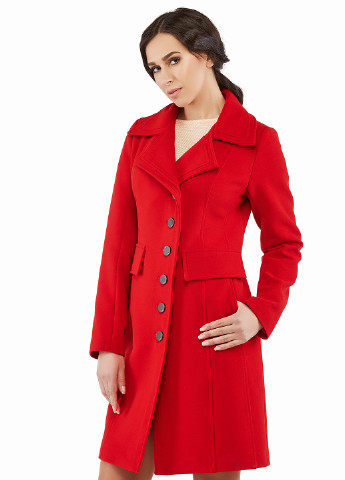 Красное демисезонное Пальто однобортное MN