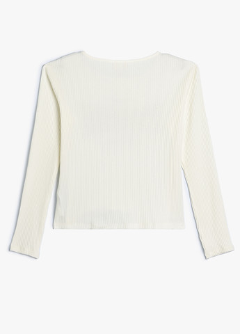 Молочный демисезонный кэжуал лонгслив KOTON с надписями