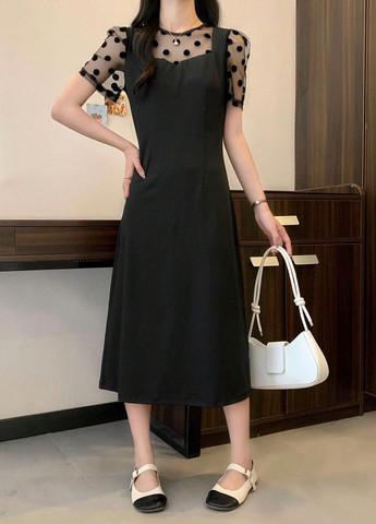 Чорна кежуал сукня а-силует SHEIN однотонна