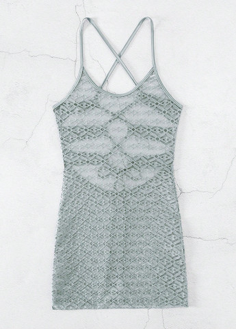 Серо-голубое пляжное платье с открытой спиной SHEIN однотонное