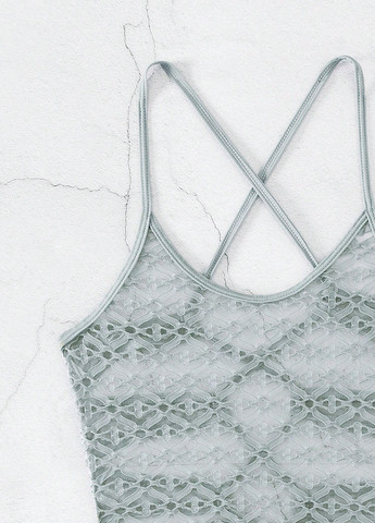 Серо-голубое пляжное платье с открытой спиной SHEIN однотонное