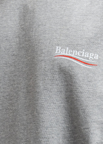Сіра сіра футболка з логотипом Balenciaga