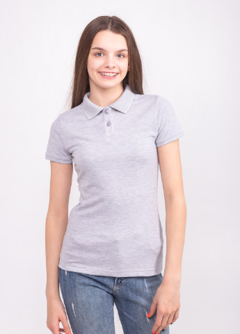 Светло-серая женская футболка-футболка поло женская TvoePolo однотонная